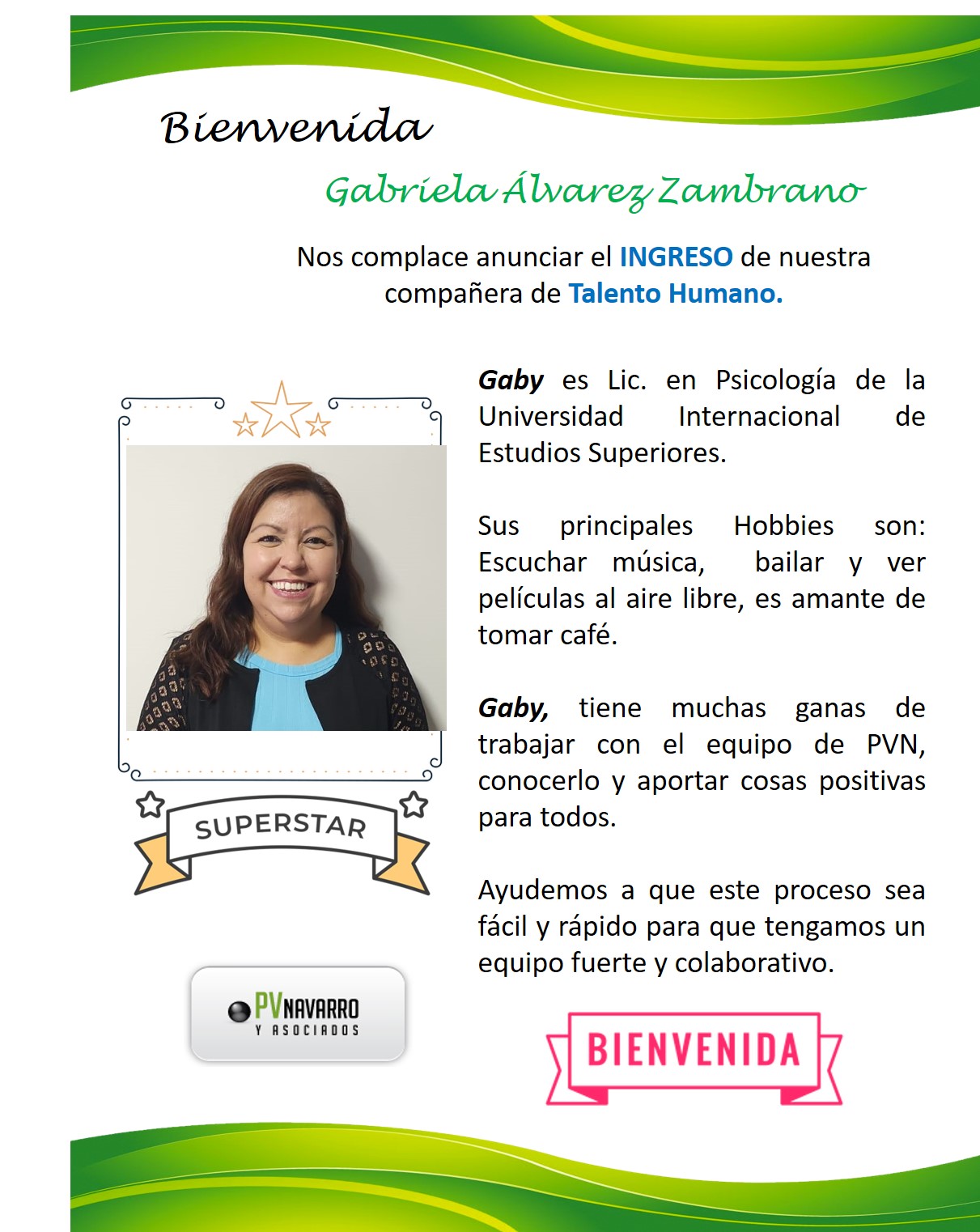 Bienvenida Gaby