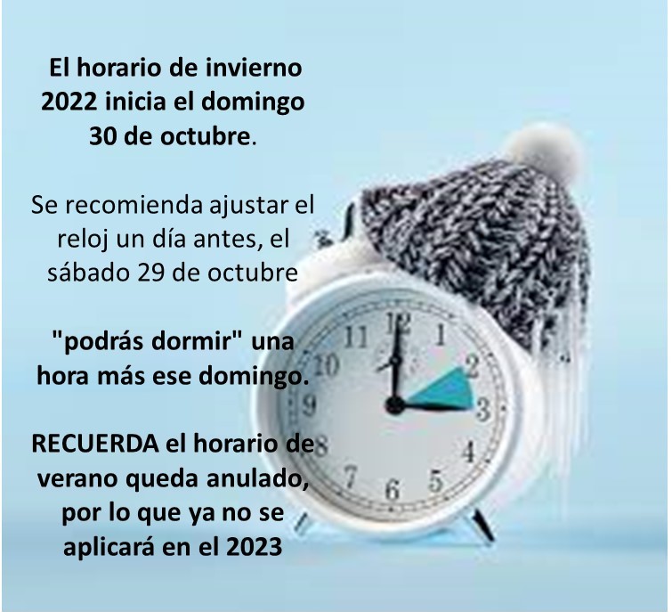 Cambio de horario invierno